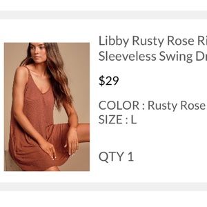 Lulus Rusty Colored Ribbed dress